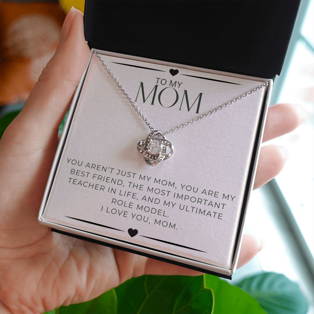 GIft For My BADASS Mom, Love Knot Necklace, Super Mom & Friend